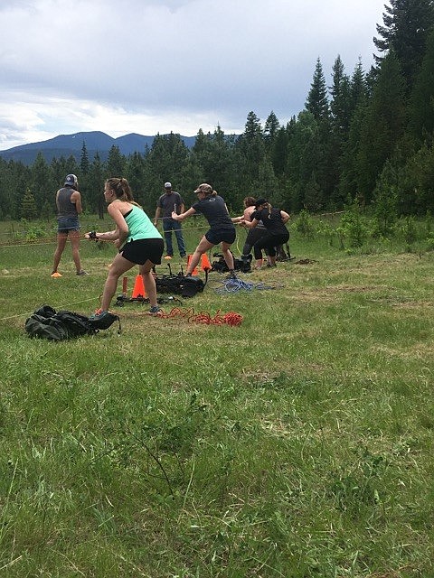 Courtesy Photo
District Qualifier Tire Pull: The rope pull was the first physical activity at the start of the race where all competitors were able to cheer each other on.