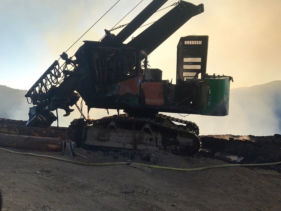 This logging stroker was one of the three pieces of logging machinery affected by the flames.