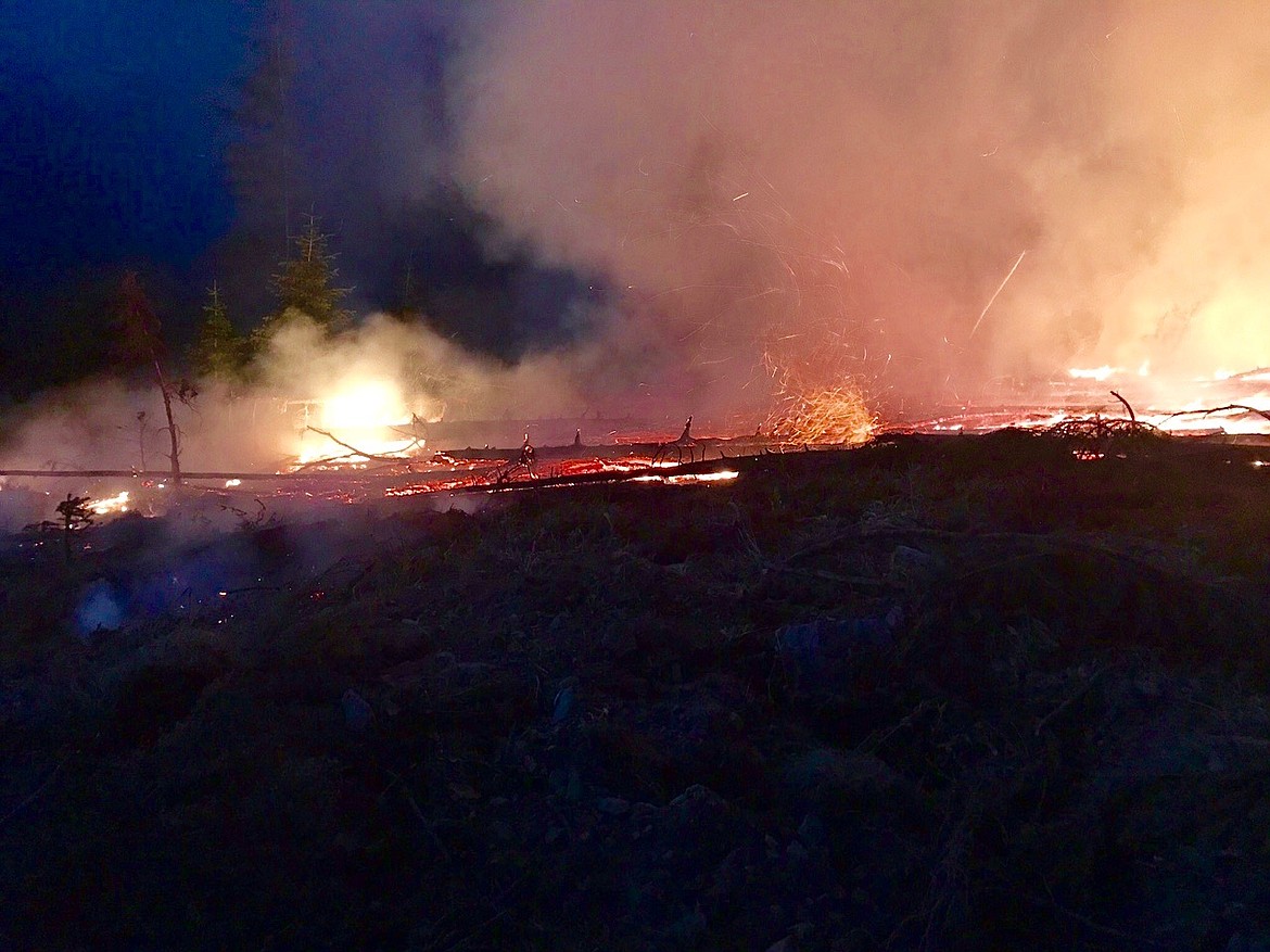 Starting on the road, the fire continued down the nearby hillside.