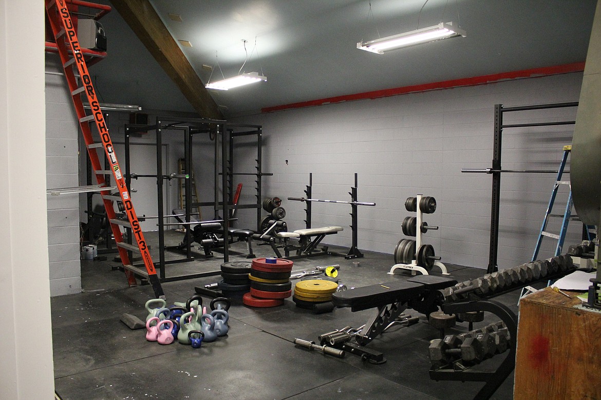 The weight room in the junior high school is small and in need of an upgrade. The room is open to students and community members. (Kathleen Woodford/Mineral Independent)