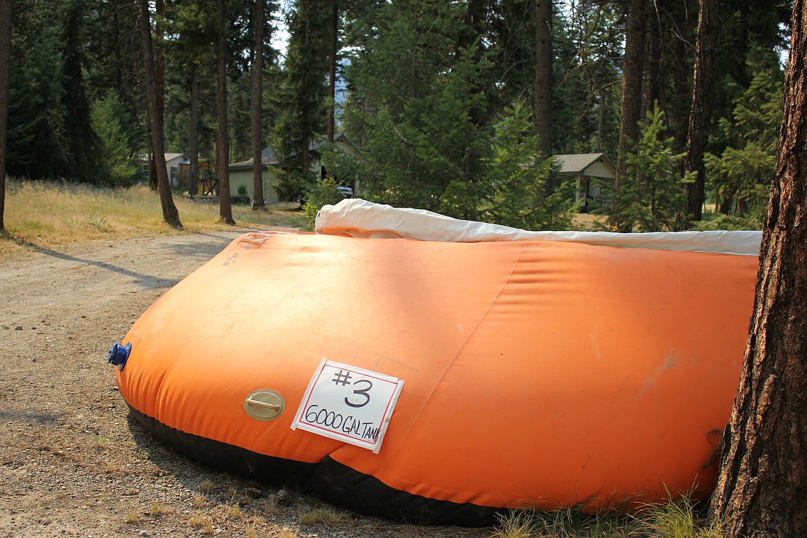 As part of structural protection, homes are outfitted with sprinklers and &#147;pumpkins&#148; which hold up to 6,000 gallons of water in the Sunrise and Quartz Creek area where the Sunrise Fire is burning. (Kathleen Woodford/Mineral Independent).