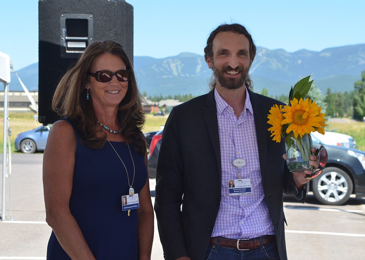 The Physician Champion Award was given to Dr. J. Douglas Muir with North Valley Behavioral Health. Muir stands with North Valley CEO Chris Thomas during the ceremony.