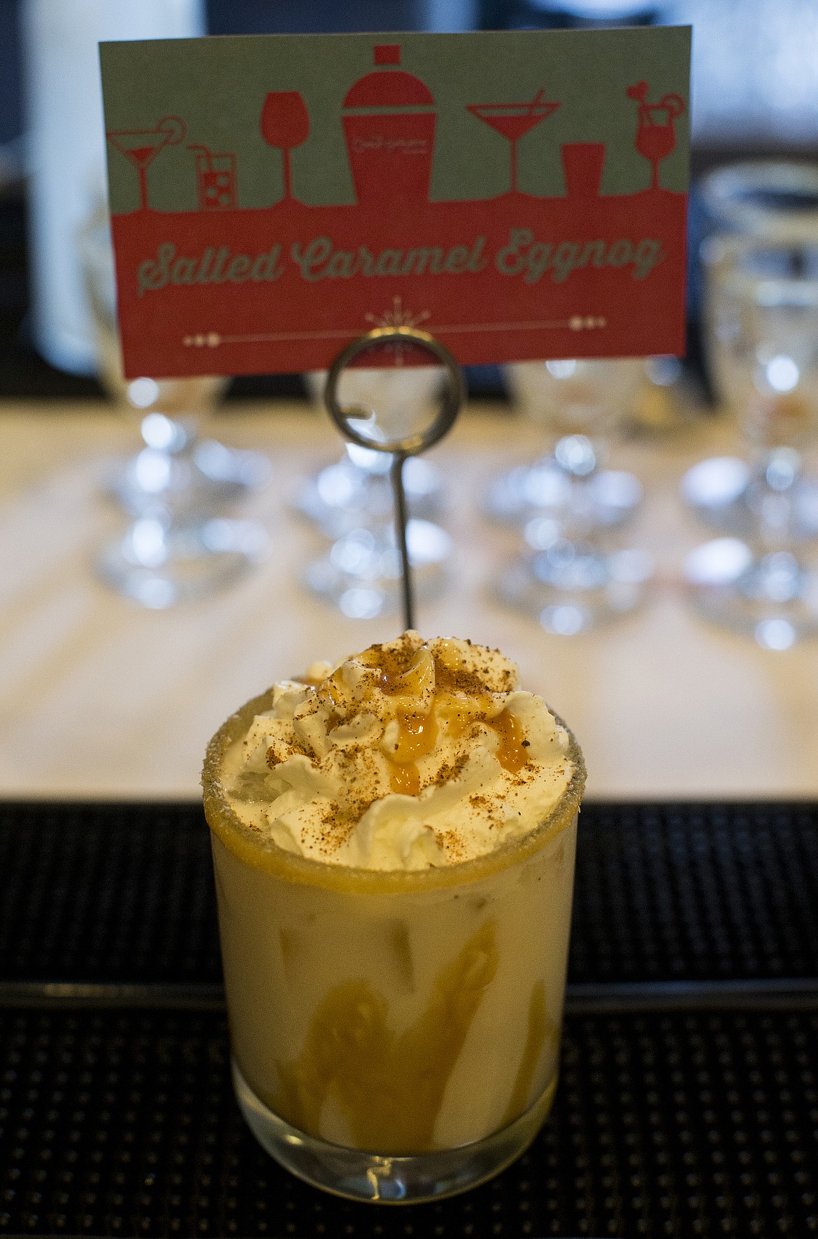 LOREN BENOIT/Press

The salted caramel eggnog. The drink is made with eggnog, spiced rum, kosher salt, whipped cream, nutmeg and carmel drizzle