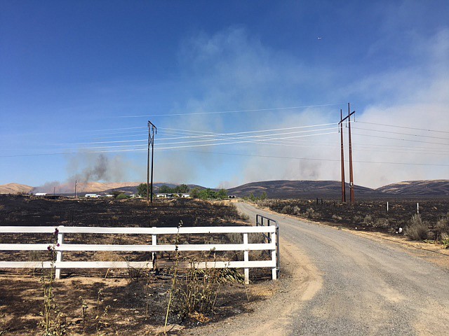 Megan Hill/courtesy photo
Smoke from the northern edge of the Monument Hill Fire about 2 p.m. on Thursday.