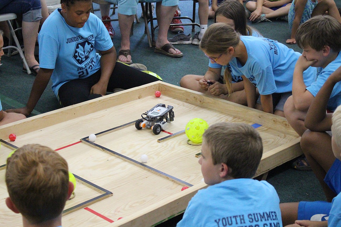 Courtesy Photo
Students navigate their Lego robots through the Maze mania.