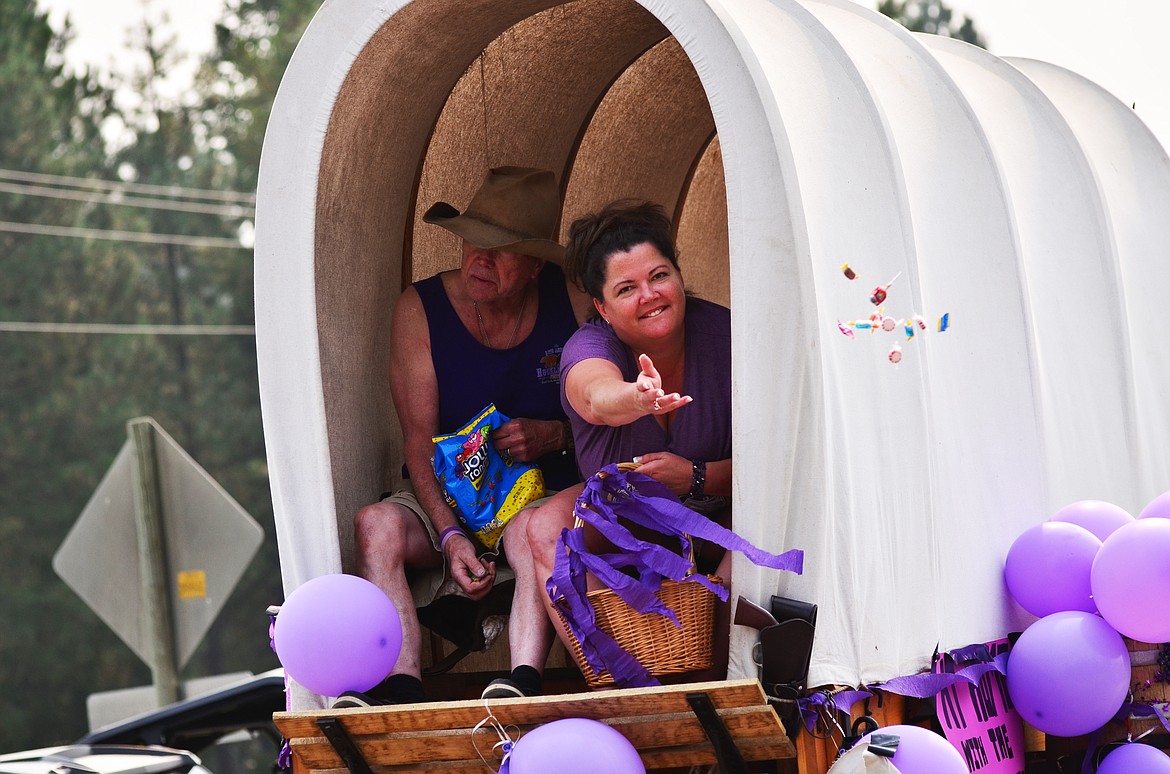 Hand fulls of candy kept the crowd in great spirits Photo Credit Erin Jusseaume Clark Fork Valley Press