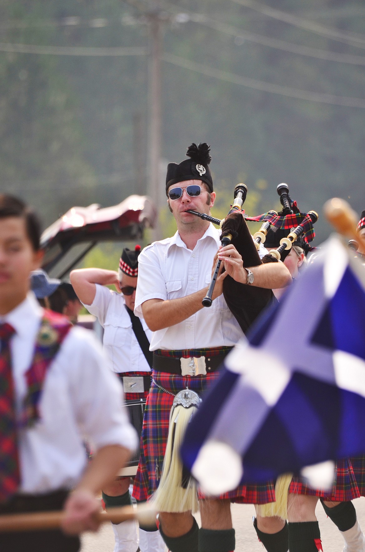 A bagpiper with the Irish Bag Pipe band that has become a staple at the festival. (Erin Jusseaume/Clark Fork Valley Press)