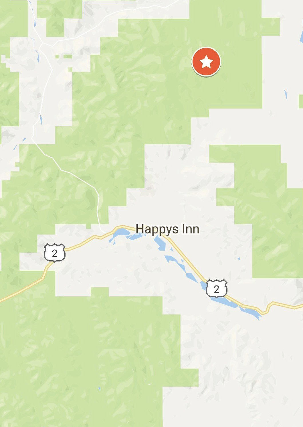 The approximate location of the Tamarack fire.
