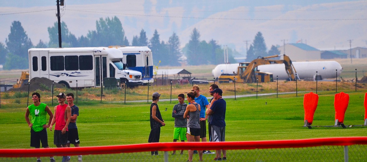 Even Fridays rain storm couldn&#146;t keep the team from first day of practice. (Erin Jusseaume/Clark Fork Valley Press)