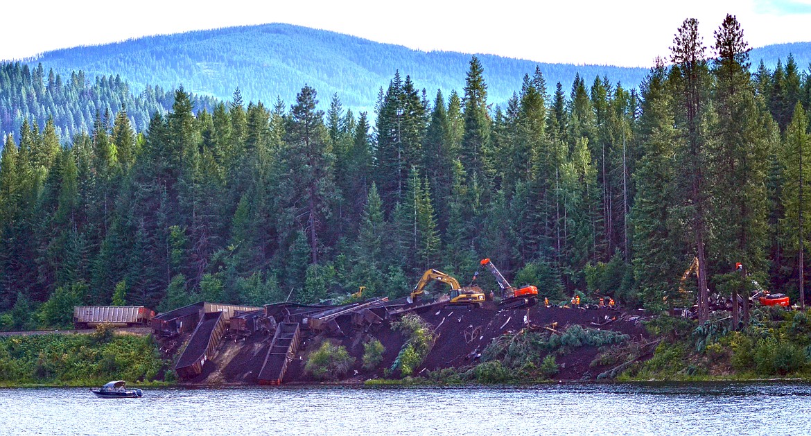 Montana Rail Link carrier train derailed across from MM8 on HWY 200. Photo Credit Erin Jusseaume Clark Fork Valley Press