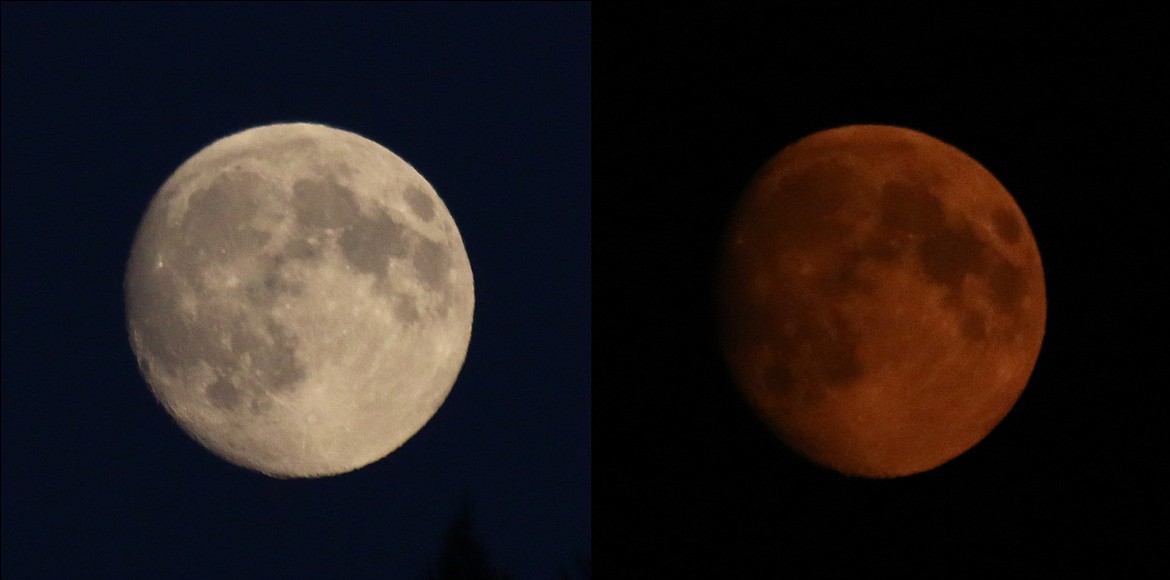 Photo by Mandi Bateman
Two photos of the moon, taken two days apart. The orange moon on the right was taken August 4.