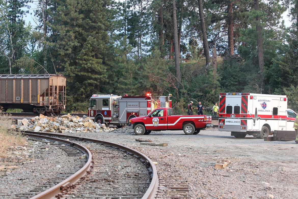 Photo by MANDI BATEMAN
North Bench Fire attended a fire under a train, with South Boundary and Boundary Ambulance also on scene to assist.