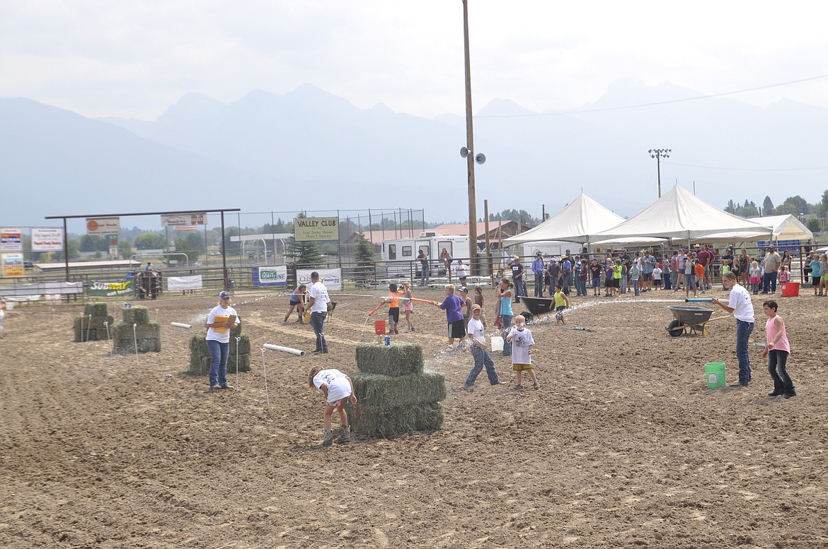 Multiple teams joined in the fun during an obstacle court at Ronan Pioneer Days on Saturday afternoon.