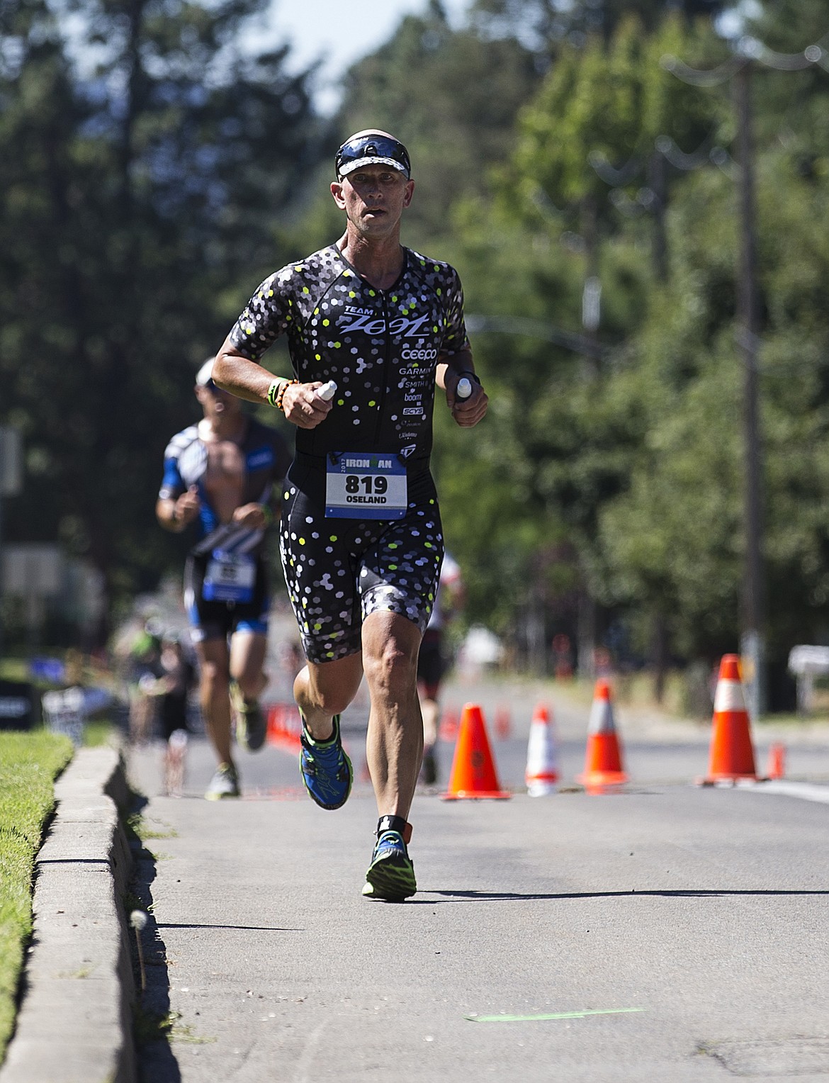 LOREN BENOIT/Press

Neal Oseland, of Colorado Springs, Colo. runs Mullan Avenue during Ironman Coeur d&#146;Alene.