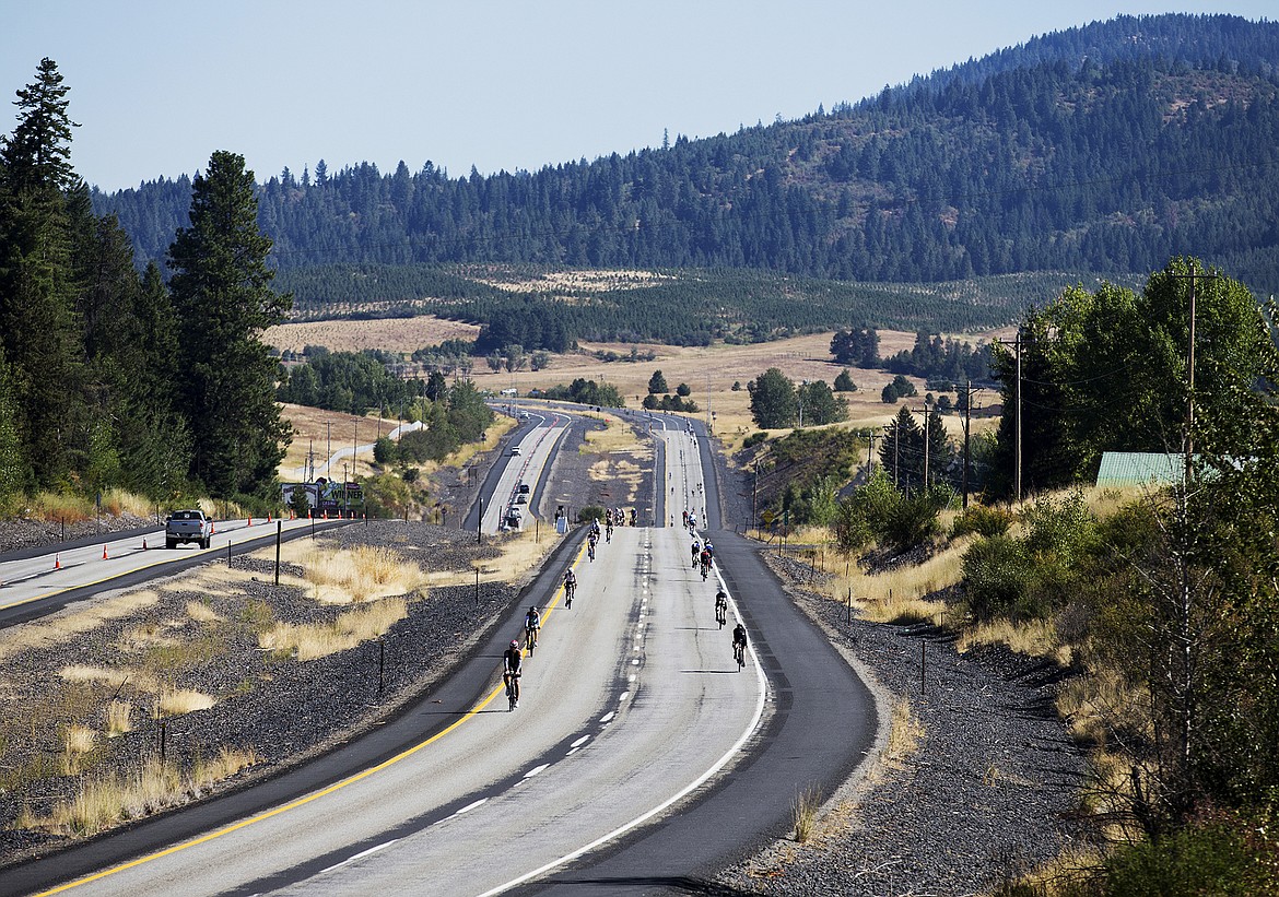 LOREN BENOIT/Press

Ironman Coeur d&#146;Alene athletes bike a scenic North Idaho section of the race.