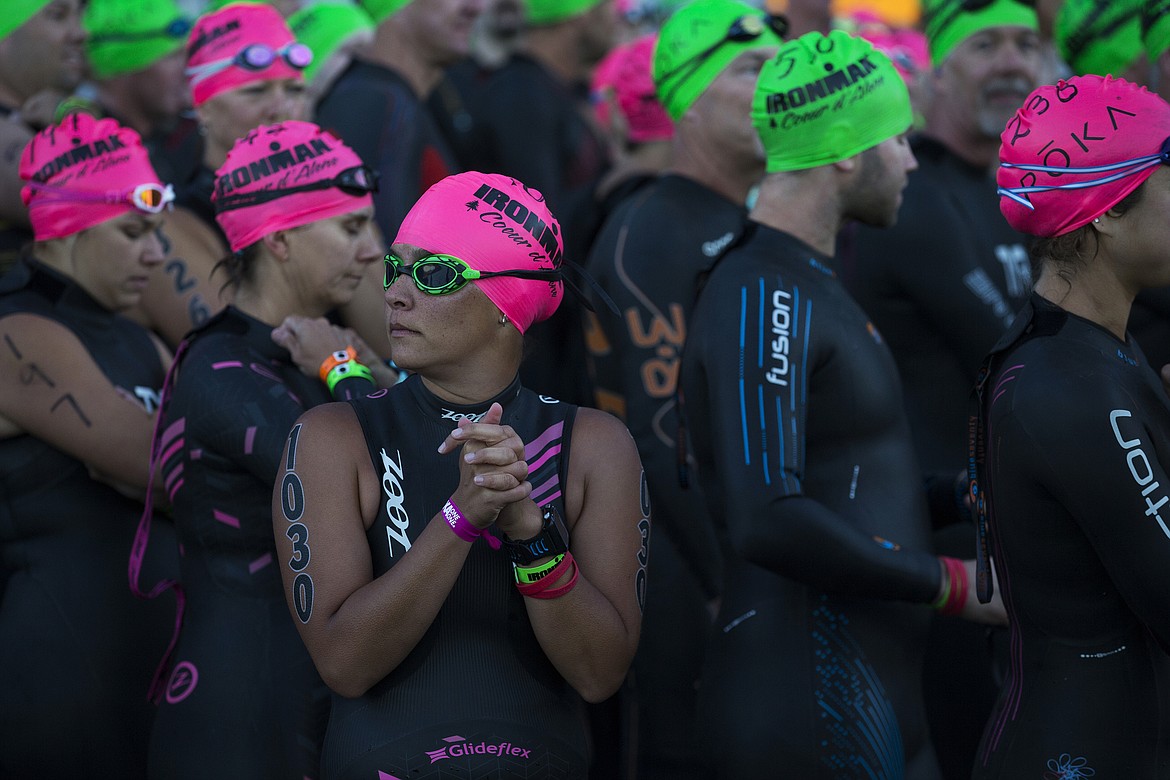 LOREN BENOIT/Press

Ironman Coeur d&#146;Alene athlete Kym Hunter waits at the race start.