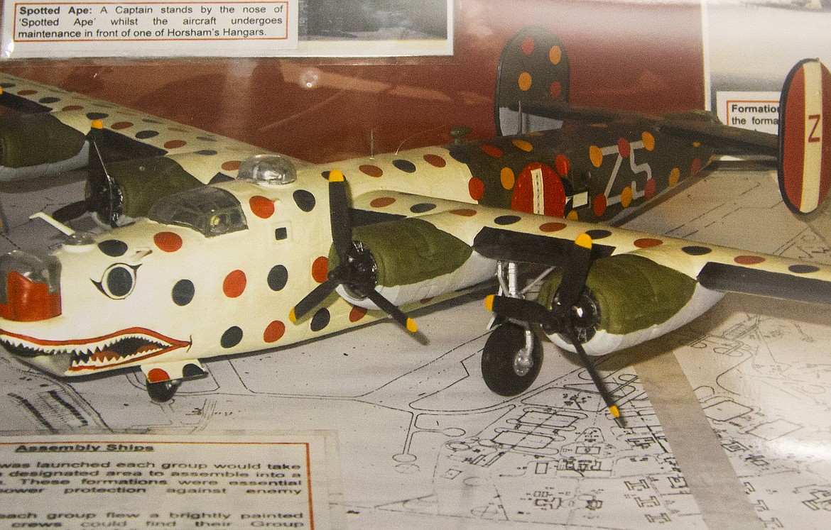 Johnny Bryant PhotoPictured is a B-24 Liberator Assembly Ship model. The photo was taken at the 458th Bomb Group Museum in Horsham, England.