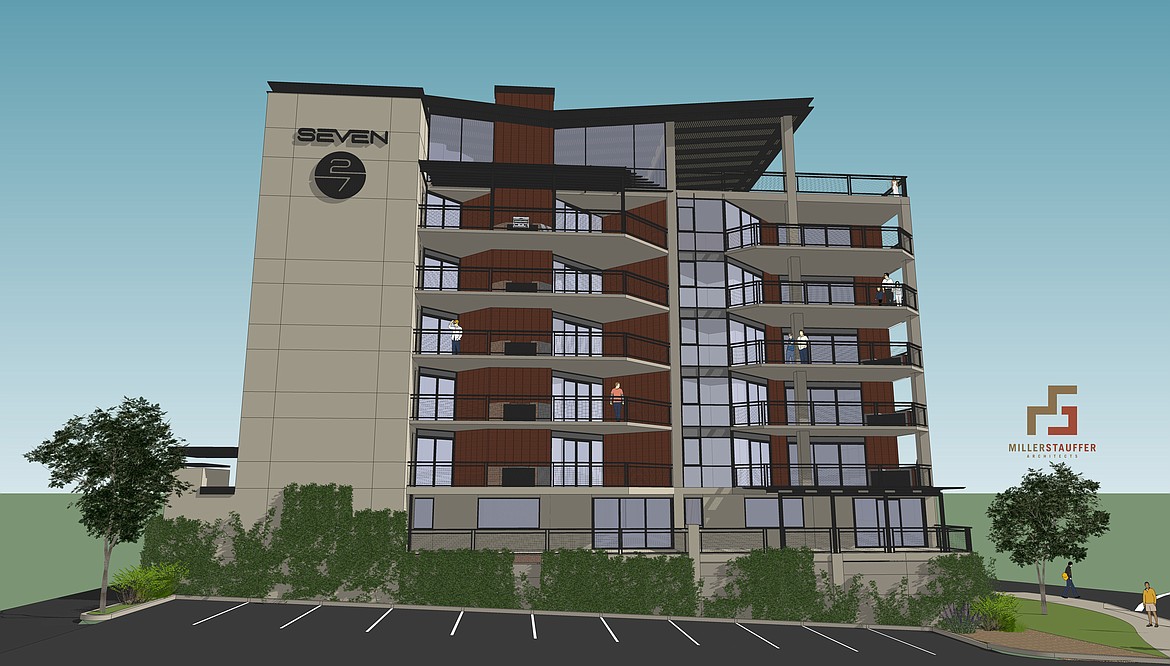 Design images courtesy of RICK CARR and MILLER STAUFFER ARCHITECTS
Design plans for the Seven27 building, a 12-unit, seven story project set for downtown Coeur d'Alene.