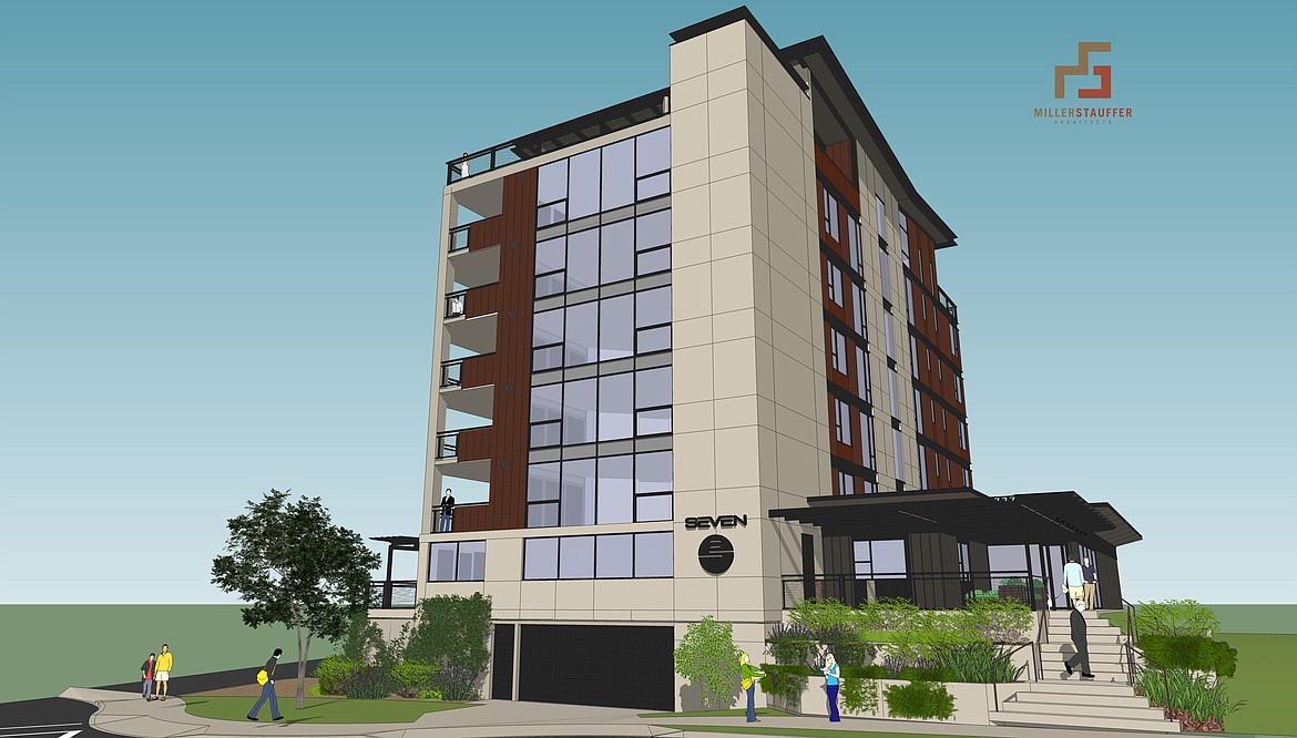 Design images courtesy of RICK CARR and MILLER STAUFFER ARCHITECTS
Groundbreaking for the Seven27 building in Coeur d'Alene is expected this fall.