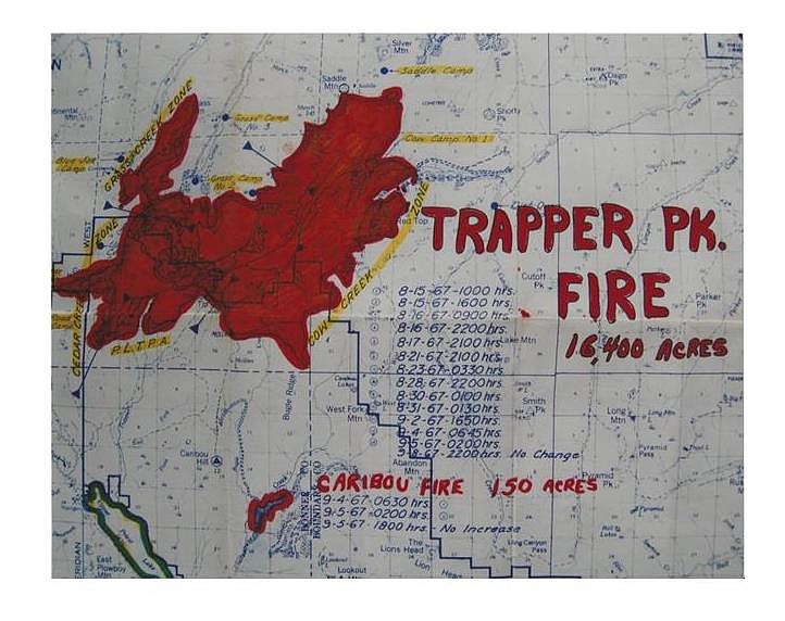 Courtesy photos
The Trapper Peak Fire began on Aug. 11, 1967 due to thunderstorms.