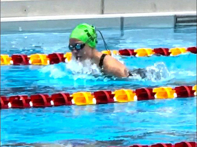 Grace Horton swimming 50-meter breaststroke. (Photo courtesy of Plains Swim Team)