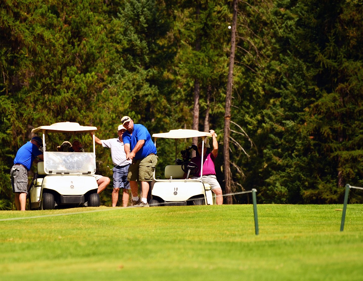 Not everyone made it onto the green with their first hit, but detemination was seen from all. (Erin Jusseaume/ Clark Fork Valley Press)