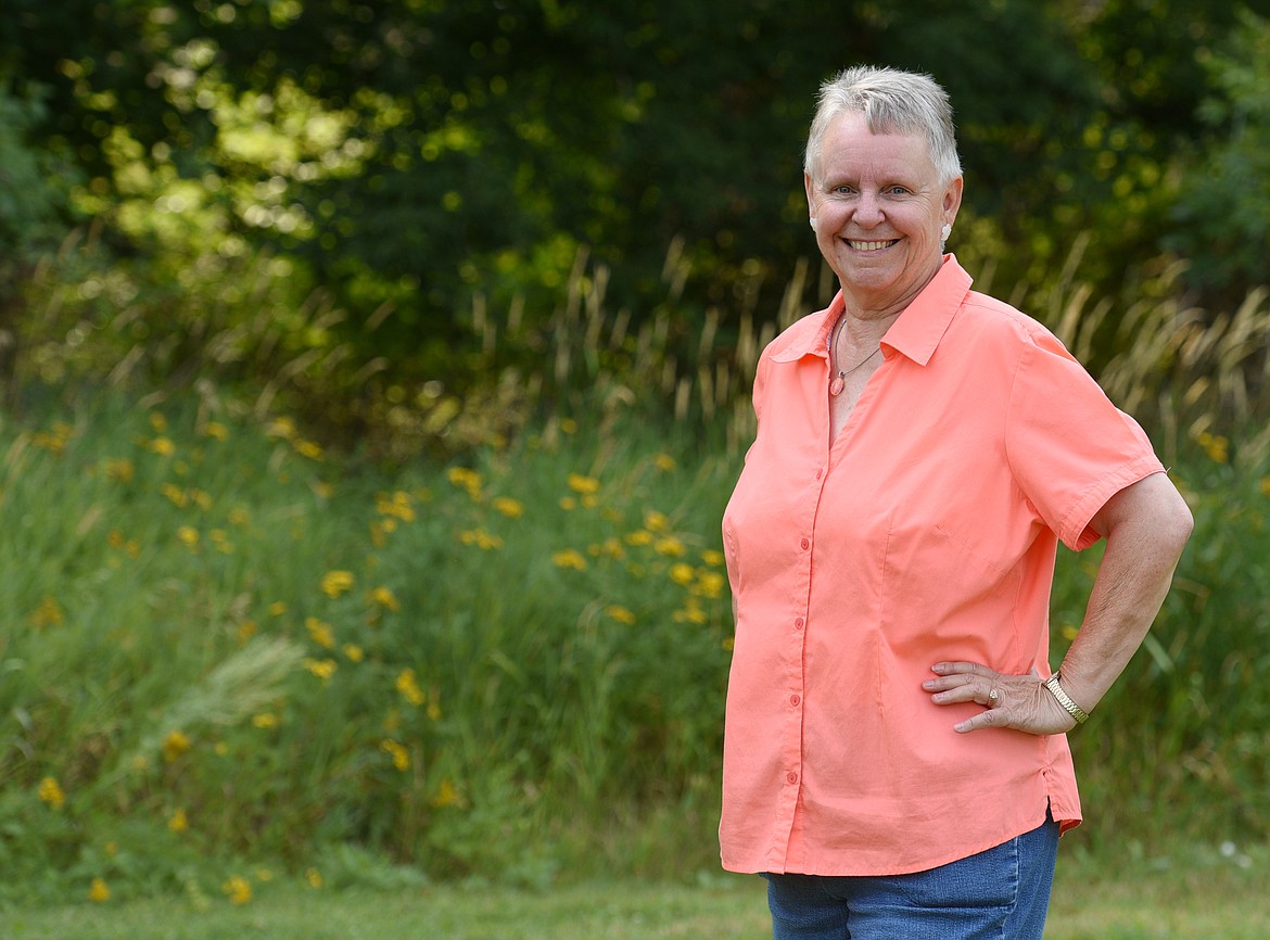 Patti Dorlarque at the retired telephone workers picnic at Lawrence Park on Wednesday, Aug. 9. (Aaric Bryan photos/Daily Inter Lake)