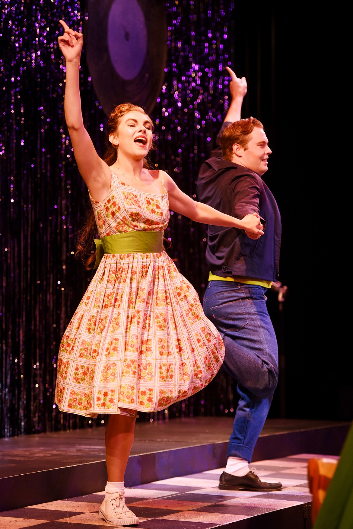 Fiona Moweray, Craig Franke and the cast of Bigfork Summer Playhouse&#146;s &#147;The Hits&#148; rehearse Aug. 29, at the Bigfork Center for the Performing Arts.