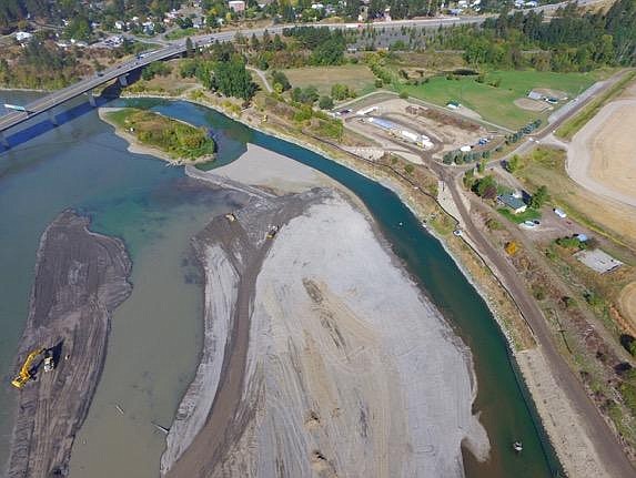 Courtesy Photo
Example of construction of pool and islands as part of Kootenai River Habitat Restoration Program Bonners Ferry Islands Project in 2015.