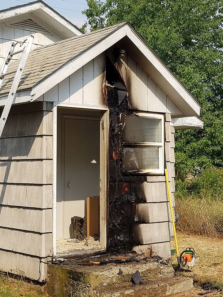 Photo by Darell Braaten/ 
The exterior damage cauased by the fire in Osburn.