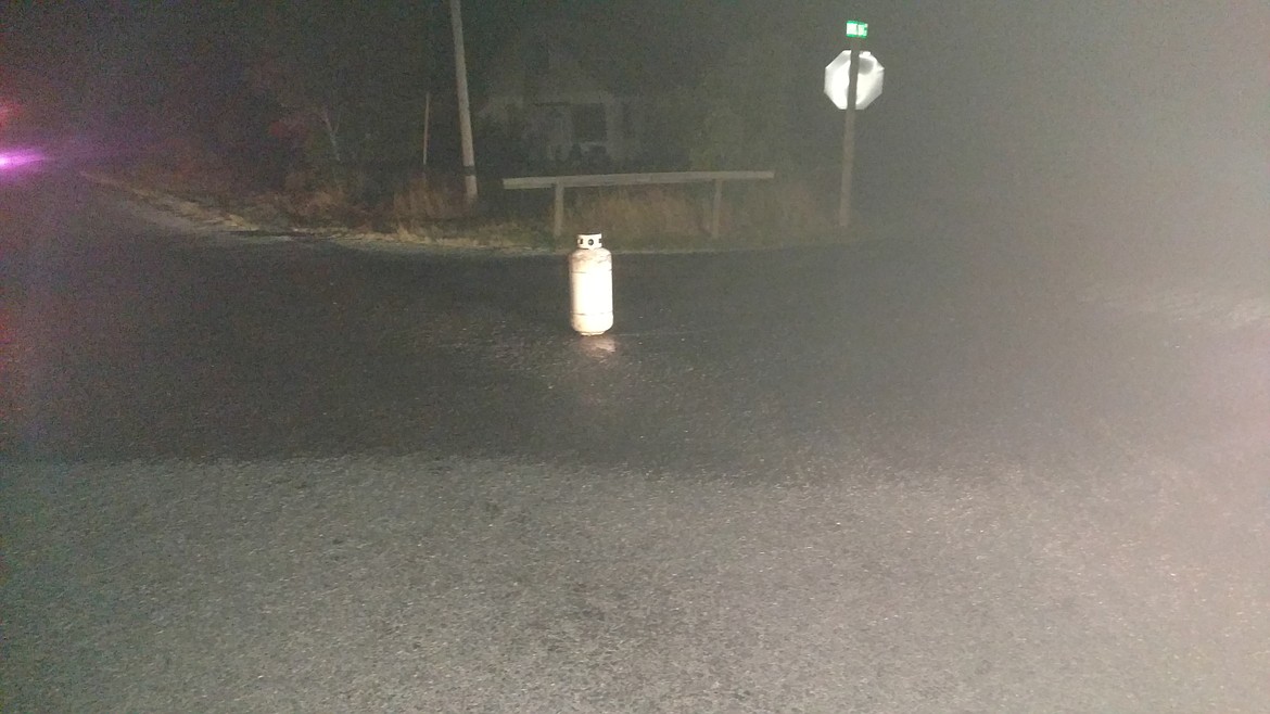 Firefighters respond to tank fire

At 2:59 a.m. on Aug. 26, a South Boundary Fire Protection District responded to a seven gallon propane tank that was on fire, in the middle of the road, at the intersection of Deep Creek Loop and Lions Den Road. The tank was an older model, with the words &#147;For Cutting Only&#148; in red lettering on the side. 
It appeared that someone had opened the valve on the tank and then lit it on fire. Upon arriving, they cooled the tank down and had it under control within minutes, however, the tank may have been burning for some time. 
&#147;This is an extremely dangerous time of year to be playing with fire,&#148; said South Boundary District Fire Chief Tony Rohrwasser.