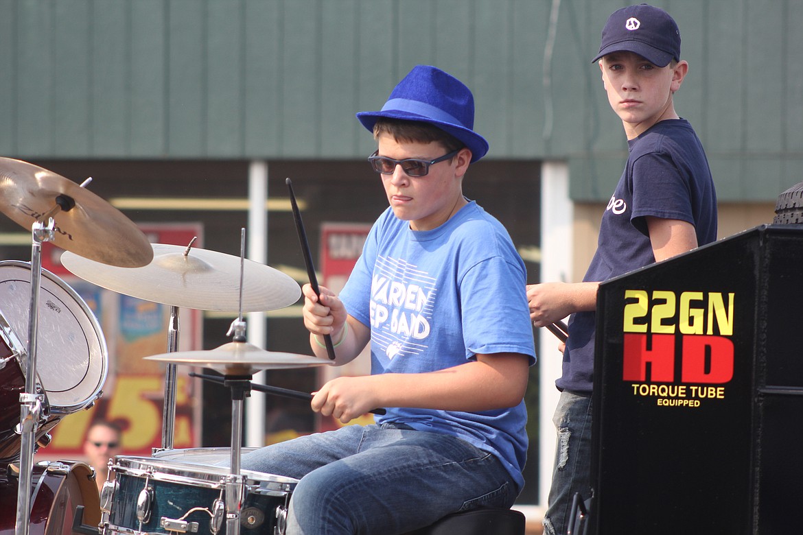 Richard Byrd/Columbia Basin Herald
A Warden High School Pep Band member plays the drums during the Warden Community Days parade.