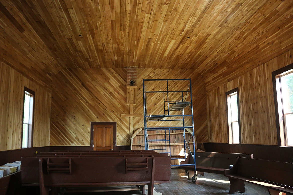 Photo by Mandi Bateman
The stunning interior, walls adorned with cedar.