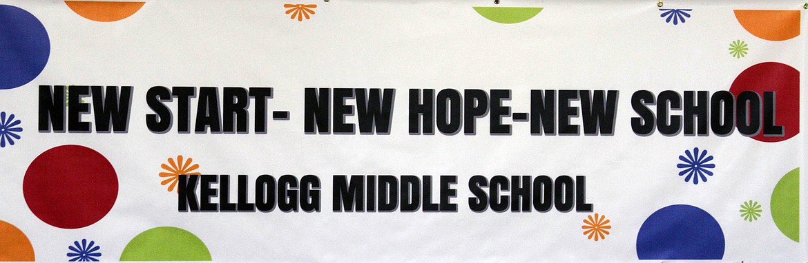 The sign that hangs inside the foyer of Kellogg Middle School.