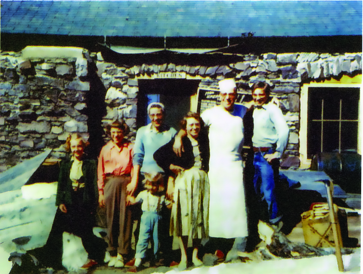 Pictured at Sperry Chalet in 1954 were Beth Somers Dunagan, Barbara Luding Warrington, Marge Somers with Marcia, Kay Luding, Ross Luding and Lanny Luding. (Photo courtesy of Beth Dunagan)