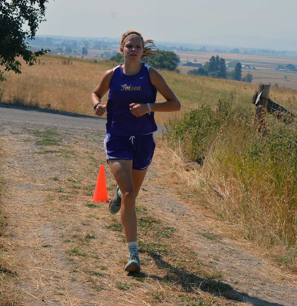 POLSON PIRATE runner Bea Frissell captured the girls division of the Canel Run Friday afternoon that was hosted by Ronan High School. (Jason Blasco/Lake County Leader)