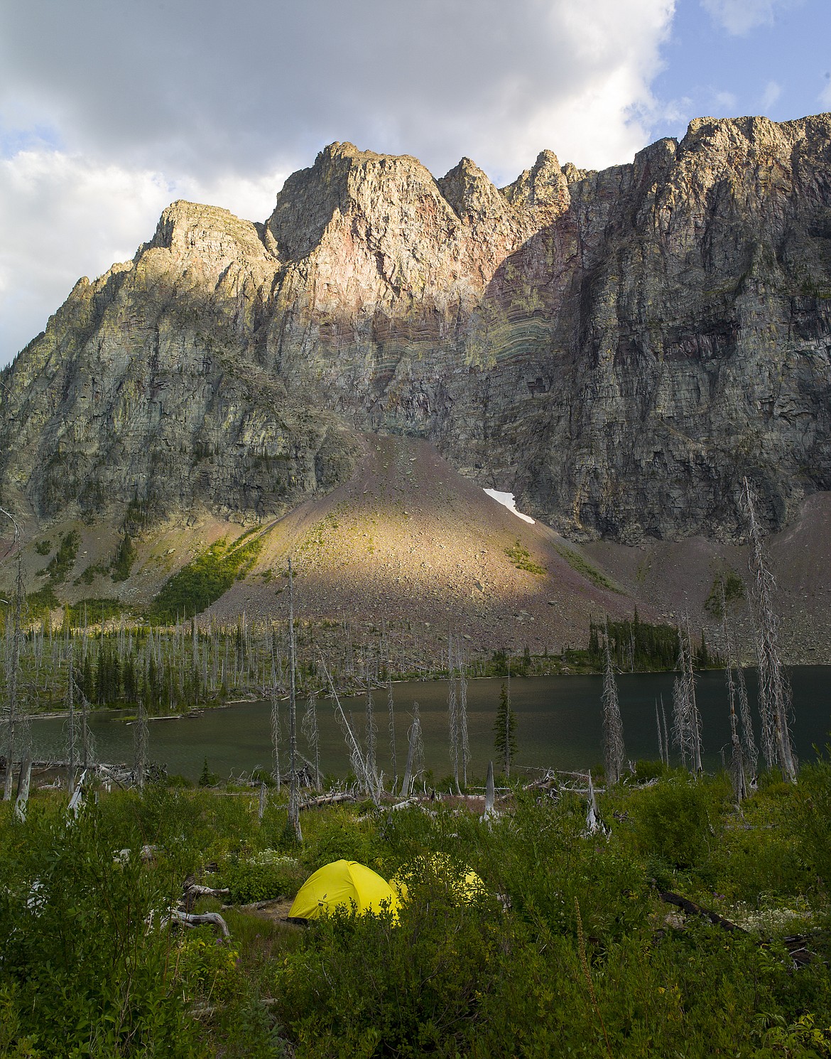 Backcountry camp at Isabel Lake.