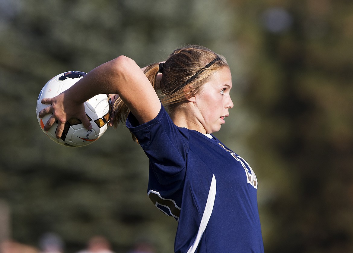 LOREN BENOIT/Press
Timberlake&#146;s Kayli Lynn throws the ball in to a teammate in a game against Coeur d&#146;Alene Charter on Tuesday at Community United Methodist Church.