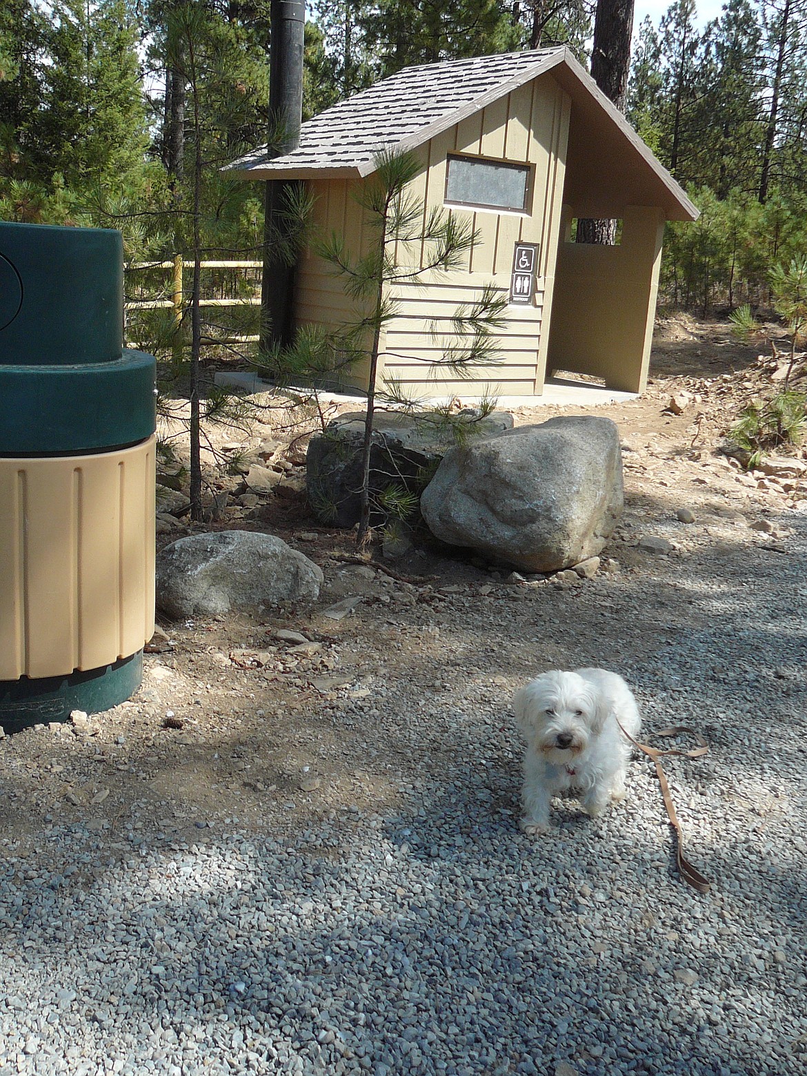 JERRY HITCHCOCK/Press
The trailhead at Post Falls&#146; newest park already had restroom facilities in place at the trailhead, just off Riverview Drive a couple miles south of Q&#146;emiln Park.