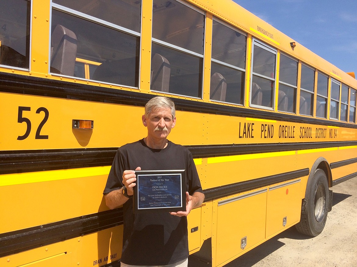 (Courtesy photo)
Lake Pend Oreille School District&#146;s Don Hicks was named the 2017 Idaho Driver Trainer of the Year.