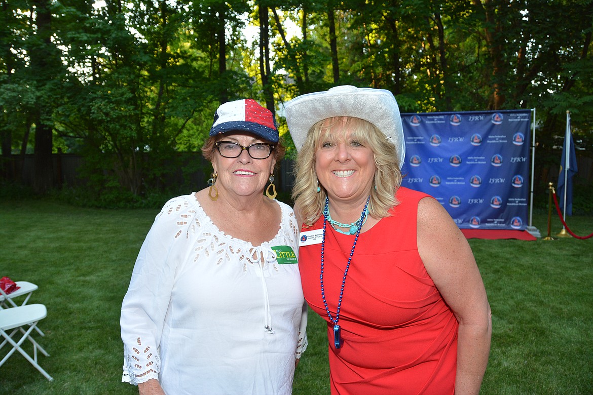 (Courtesy photo)
IFRW President Charlene Matheson, right, gets her picture taken with North Idaho Federated Republican Women member Helen Williams Baker.