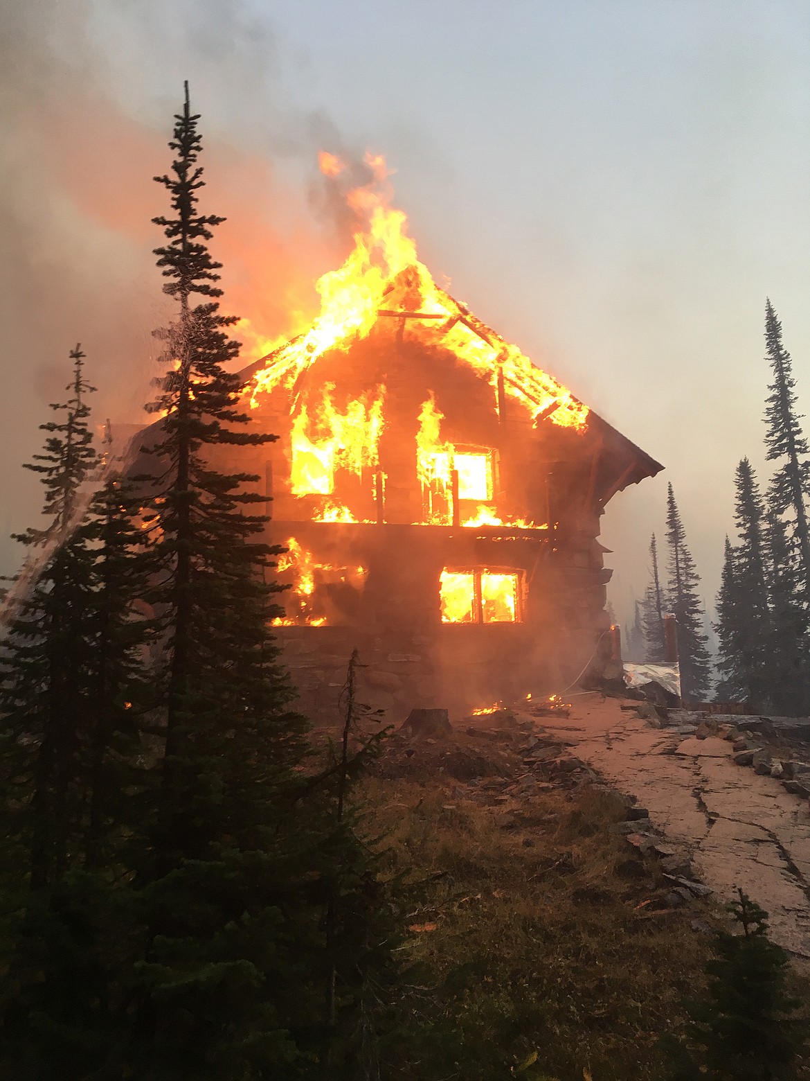 The Sperry Chalet burns on Aug. 31. (Photo courtesy of Dave Baltz)