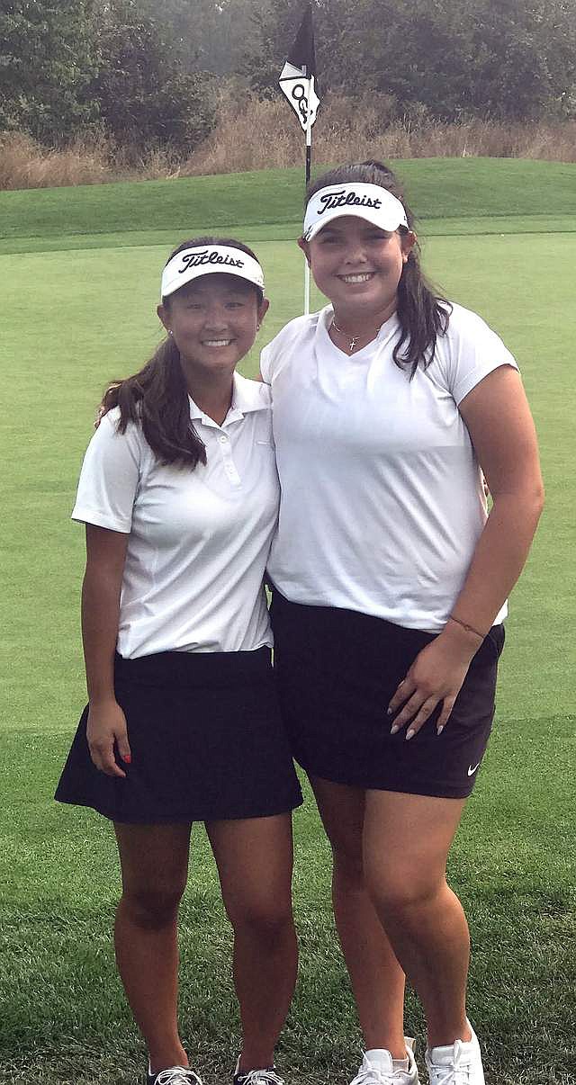 Courtesy photo - Ephrata senior Kenedee Peters, right, and Brittany Kwon of Bremerton won the 2017 U.S. Women's Amateur Four-Ball Qualifier at the OGA Course in Woodburn, Ore., to qualify for the championship later this spring.