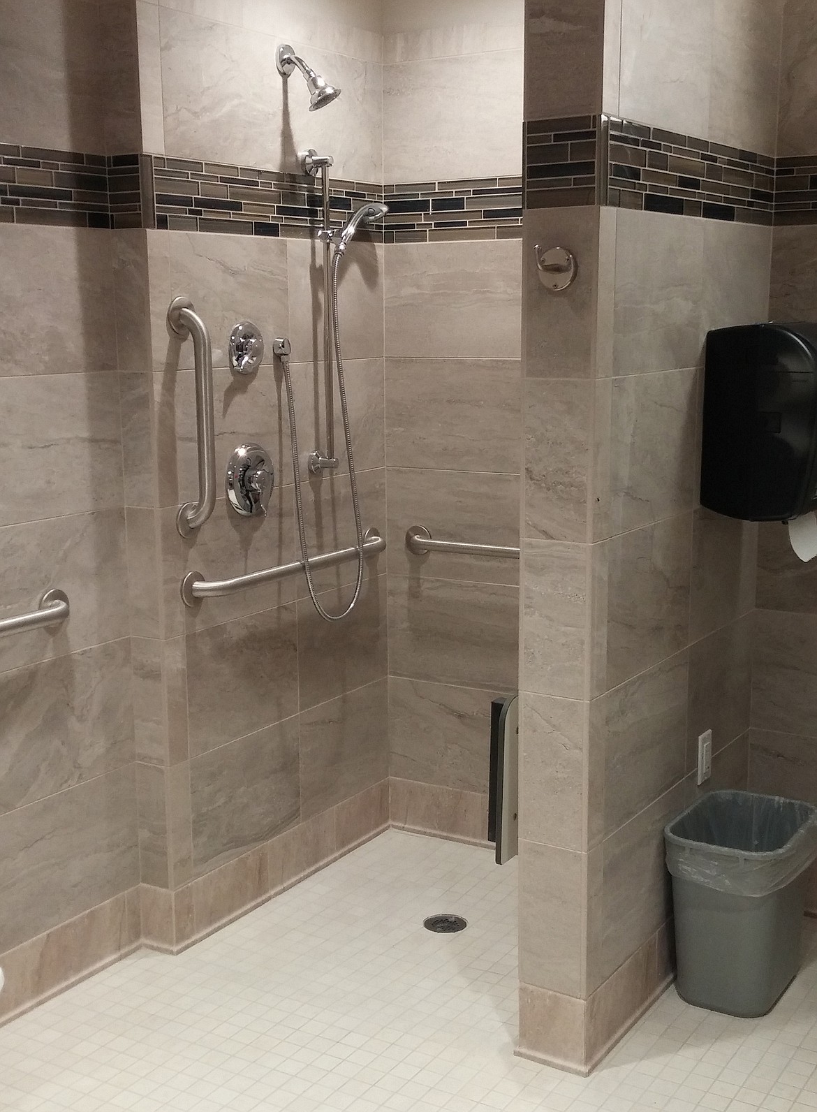 A shower in the new CHC facility in Troy.