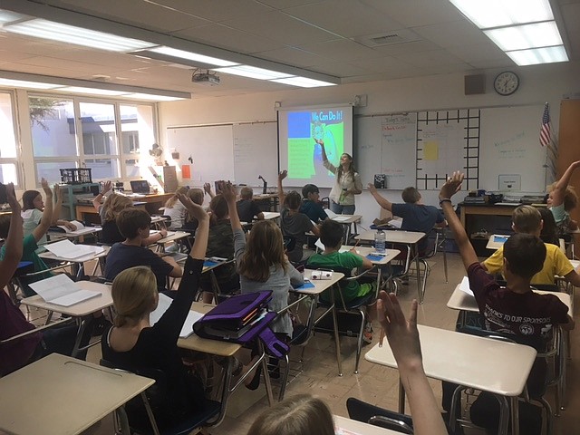 Courtesy photos
A show of hands: New teacher, Mrs. Blackmore, teaches sixth grade ELA at Boundary County Middle School.