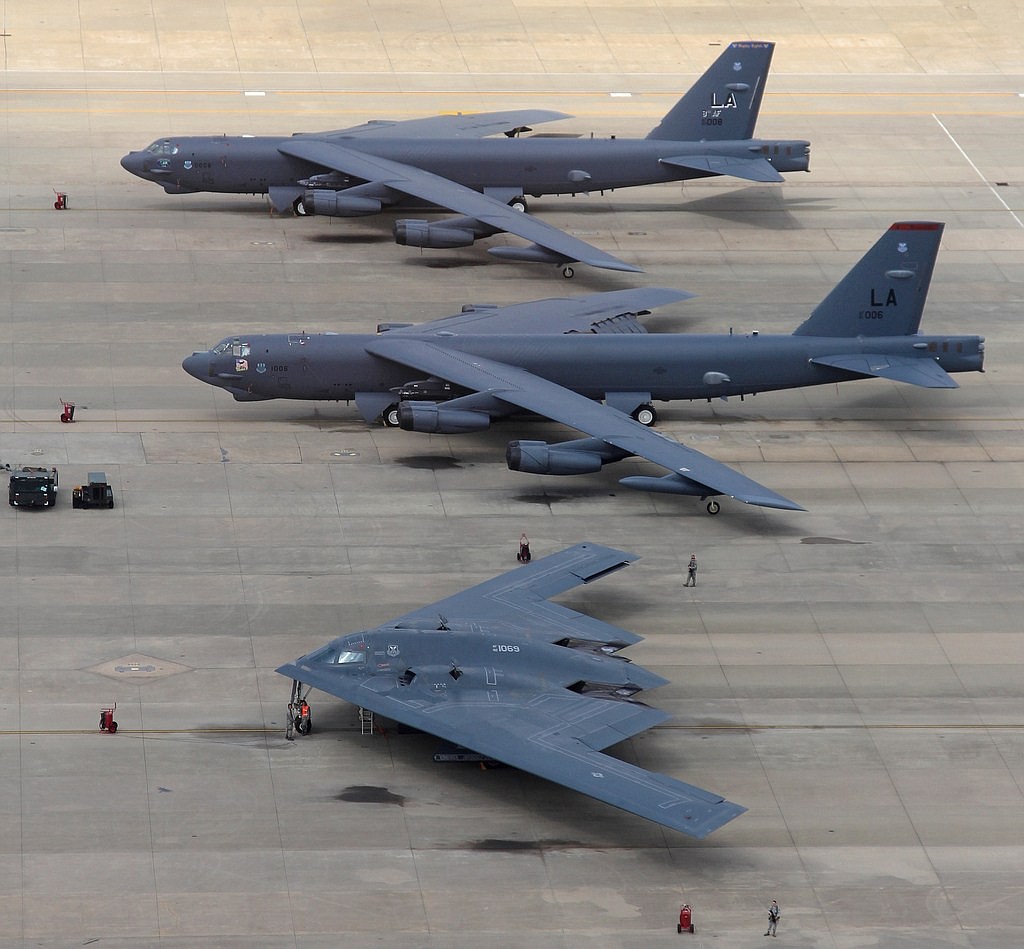 Courtesy photo
B-52 Stratofortress and B-2 Stealth Bomber on a tarmac.