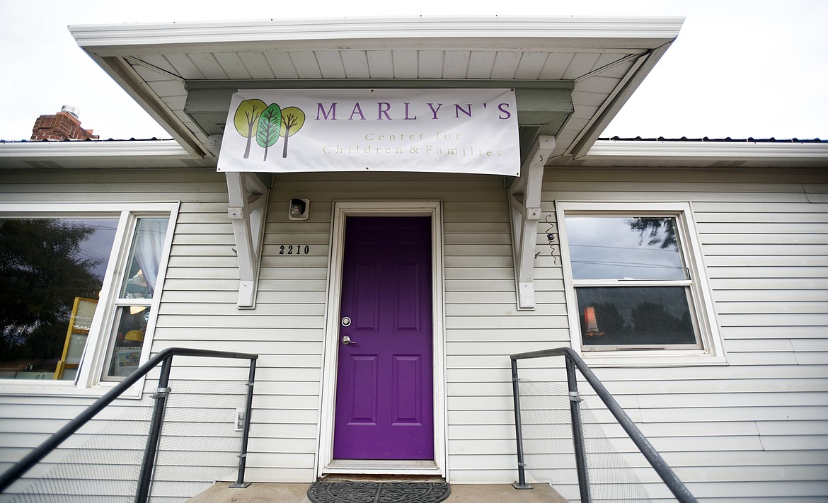 Marlyn&#146;s Center for Children &amp; Families is located on U.S. 2 in Evergreen. The distinctive purple door makes the building easier to spot from the road; purple was Marlyn James&#146; favorite color.
(Brenda Ahearn/Daily Inter Lake)