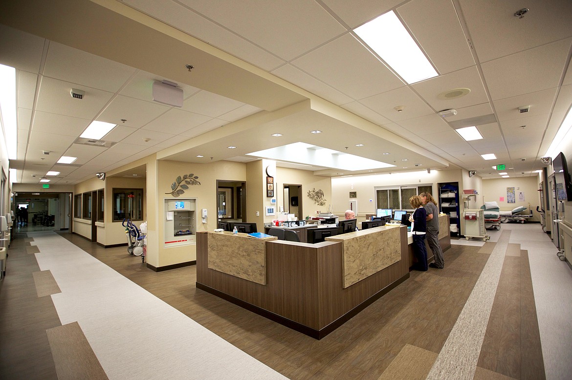 The updated nurse&#146;s station in the ER at Kalispell Regional Medical Center is pictured Aug. 30. (Mackenzie Reiss/Daily Inter Lake)