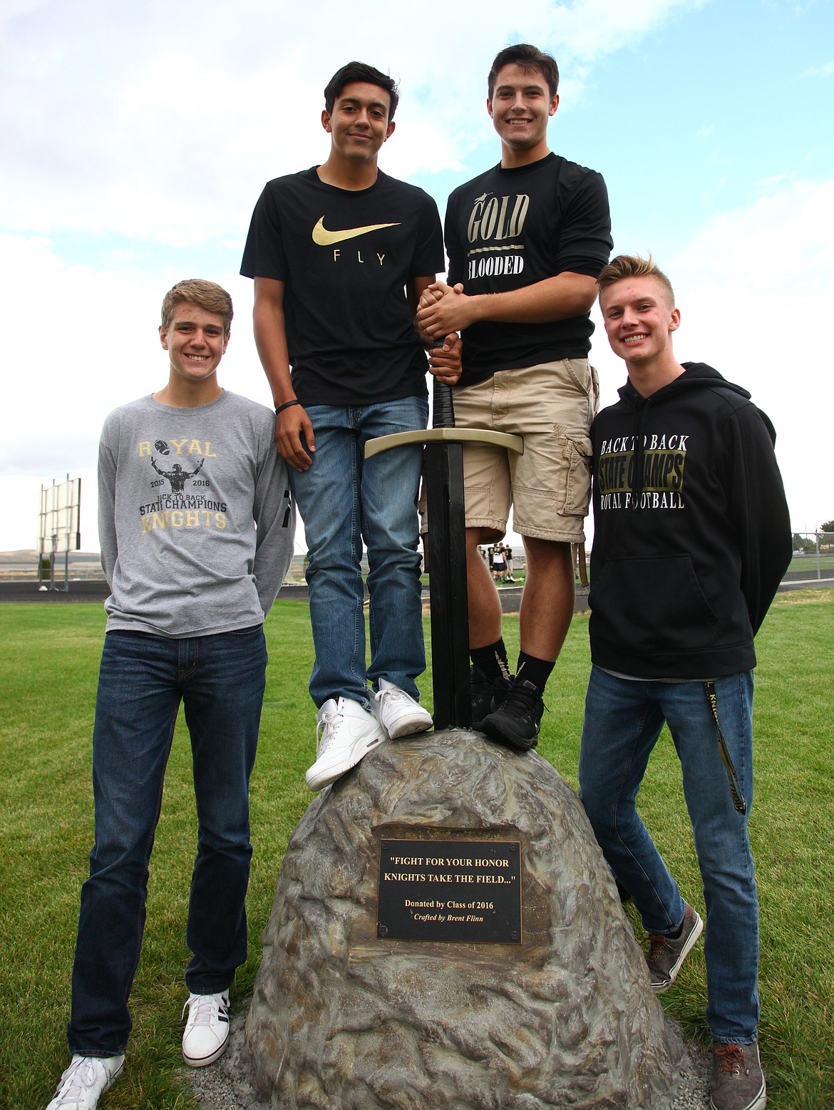 Rodney Harwood/Columbia Basin HeraldThe two-time defending 1A Royal Knights have not missed a beat in the passing game this year. The heart of the attack includes, from left, Saywer Jenks, Angel Farias, Issac Ellis and Corbin Christensen.