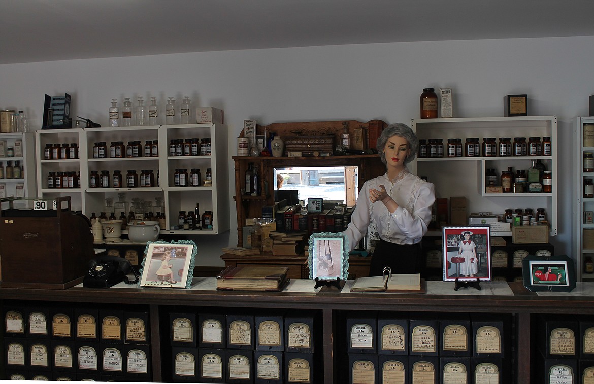 Joel Martin/Columbia Basin Herald 
The meticulously recreated drugstore was just one piece of the Grant County Museum on display for Pioneer Day on Saturday.